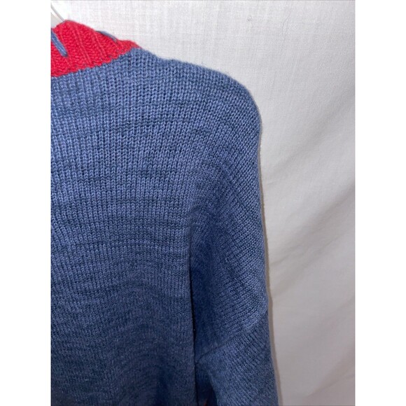 Tiara Women’s Christmas Cardigan Sz XL Blue Colorblock Seasonal Going Out Party - Picture 10 of 12